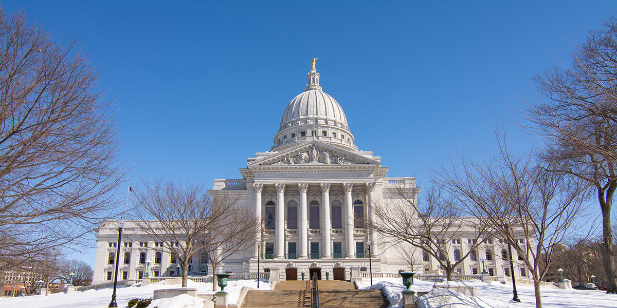 Wisconsin State Capitol Building in winter