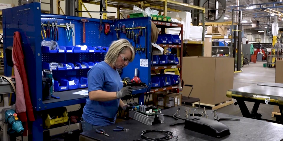 manufacturing employee working