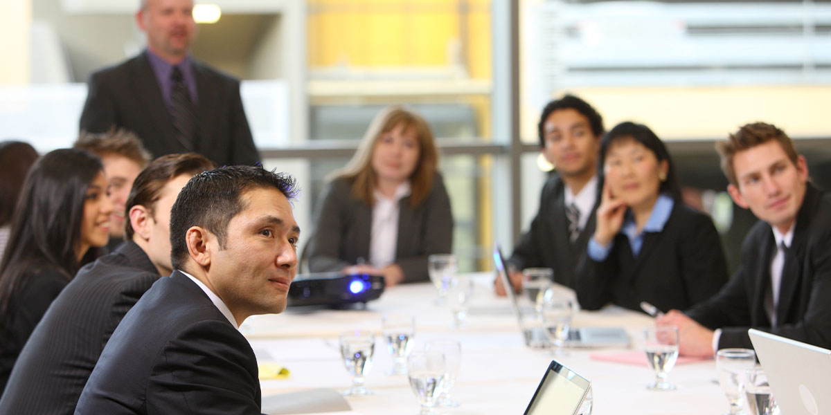 people in a business meeting